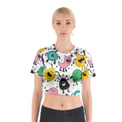 Funny Monster Pattern Cotton Crop Top