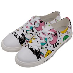 Funny Monster Pattern Women s Low Top Canvas Sneakers