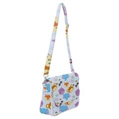 Animal Faces Collection Shoulder Bag With Back Zipper by Nexatart