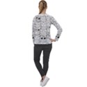 Circle Shape Pattern With Cute Owls Coloring Book Women s Long Sleeve Raglan Tee View2