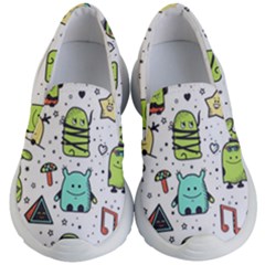 Seamless Pattern With Funny Monsters Cartoon Hand Drawn Characters Colorful Unusual Creatures Kids Lightweight Slip Ons