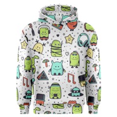 Seamless Pattern With Funny Monsters Cartoon Hand Drawn Characters Colorful Unusual Creatures Men s Overhead Hoodie by Nexatart