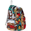 Abstract Grunge Urban Pattern With Monster Character Super Drawing Graffiti Style Foldable Lightweight Backpack View3