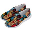 Abstract Grunge Urban Pattern With Monster Character Super Drawing Graffiti Style Women s Lightweight Slip Ons View2