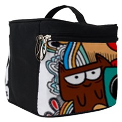 Abstract Grunge Urban Pattern With Monster Character Super Drawing Graffiti Style Make Up Travel Bag (small) by Nexatart