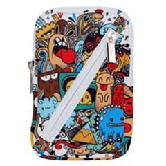 Abstract Grunge Urban Pattern With Monster Character Super Drawing Graffiti Style Belt Pouch Bag (small) by Nexatart