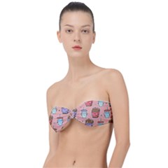 Cute Kawaii Food Seamless Pattern Classic Bandeau Bikini Top 