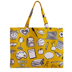 Pattern With Basketball Apple Paint Back School Illustration Zipper Mini Tote Bag by Nexatart