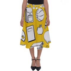 Pattern With Basketball Apple Paint Back School Illustration Perfect Length Midi Skirt by Nexatart