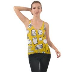 Pattern With Basketball Apple Paint Back School Illustration Chiffon Cami by Nexatart