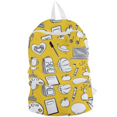 Pattern With Basketball Apple Paint Back School Illustration Foldable Lightweight Backpack by Nexatart