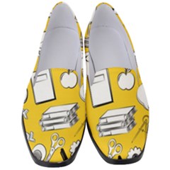 Pattern With Basketball Apple Paint Back School Illustration Women s Classic Loafer Heels