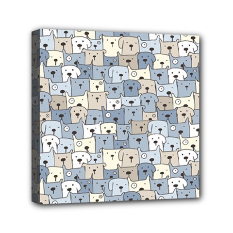 Cute Dog Seamless Pattern Background Mini Canvas 6  X 6  (stretched)