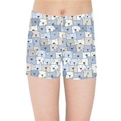 Cute Dog Seamless Pattern Background Kids  Sports Shorts