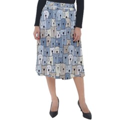 Cute Dog Seamless Pattern Background Classic Velour Midi Skirt  by Nexatart