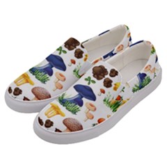 Mushroom Seamless Pattern Men s Canvas Slip Ons