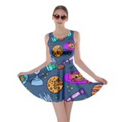 Space Sketch Set Colored Skater Dress