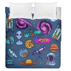 Space Sketch Set Colored Duvet Cover Double Side (Queen Size)