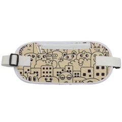 Seamless Pattern With Cute Monster Doodle Rounded Waist Pouch
