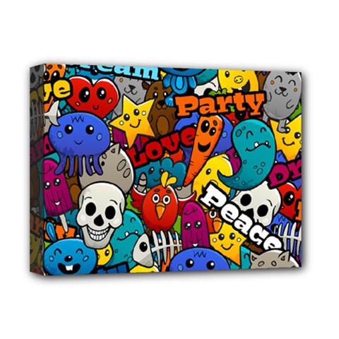 Graffiti Characters Seamless Pattern Deluxe Canvas 16  X 12  (stretched)  by Nexatart