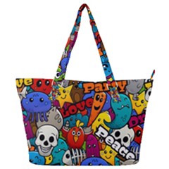 Graffiti Characters Seamless Pattern Full Print Shoulder Bag by Nexatart