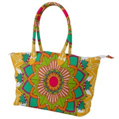 Mandala Patterns Yellow Canvas Shoulder Bag