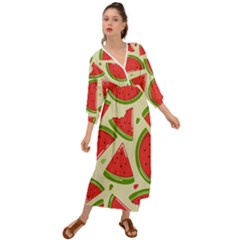 Cute Watermelon Seamless Pattern Grecian Style  Maxi Dress