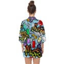 Graffiti Characters Seamless Patternm Half Sleeve Chiffon Kimono View2