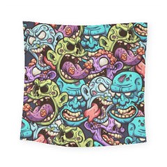 Zombie Heads Pattern Square Tapestry (small) by Nexatart