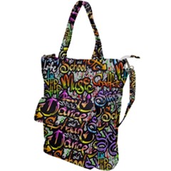 Graffiti Word Seamless Pattern Shoulder Tote Bag by Nexatart