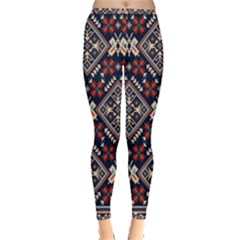 Ukrainian Folk Seamless Pattern Ornament Inside Out Leggings