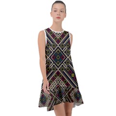 Zentangle Style Geometric Ornament Pattern Frill Swing Dress