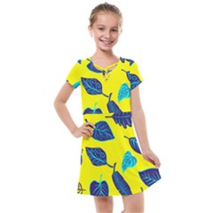 Leaves Pattern Picture Detail Kids  Cross Web Dress