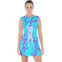 Branches Leaves Colors Summer Lace Up Front Bodycon Dress View1