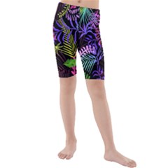 Leaves Nature Design Plant Kids  Mid Length Swim Shorts