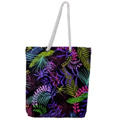 Leaves Nature Design Plant Full Print Rope Handle Tote (large) by Nexatart
