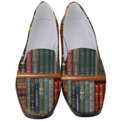 Books Library Bookshelf Bookshop Women s Classic Loafer Heels by Nexatart