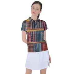 Books Library Bookshelf Bookshop Women s Polo Tee