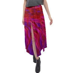 Background Texture Pattern Velour Split Maxi Skirt