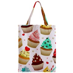 Seamless Pattern Yummy Colored Cupcakes Zipper Classic Tote Bag by Nexatart