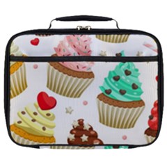 Seamless Pattern Yummy Colored Cupcakes Full Print Lunch Bag