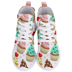 Seamless Pattern Yummy Colored Cupcakes Women s Lightweight High Top Sneakers by Nexatart