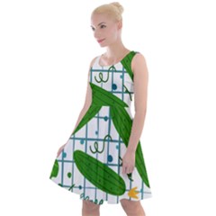 Seamless Pattern With Cucumber Knee Length Skater Dress