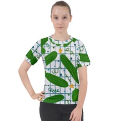 Seamless Pattern With Cucumber Women s Sport Raglan Tee