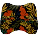 Fashionable Seamless Tropical Pattern With Bright Green Blue Plants Leaves Velour Head Support Cushion View2