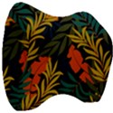 Fashionable Seamless Tropical Pattern With Bright Green Blue Plants Leaves Velour Head Support Cushion View3
