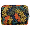 Fashionable Seamless Tropical Pattern With Bright Green Blue Plants Leaves Make Up Pouch (Medium) View2