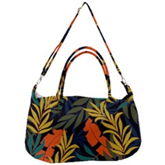 Fashionable Seamless Tropical Pattern With Bright Green Blue Plants Leaves Removal Strap Handbag by Nexatart