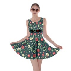 Flowering Branches Seamless Pattern Skater Dress