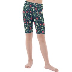 Flowering Branches Seamless Pattern Kids  Mid Length Swim Shorts by Nexatart